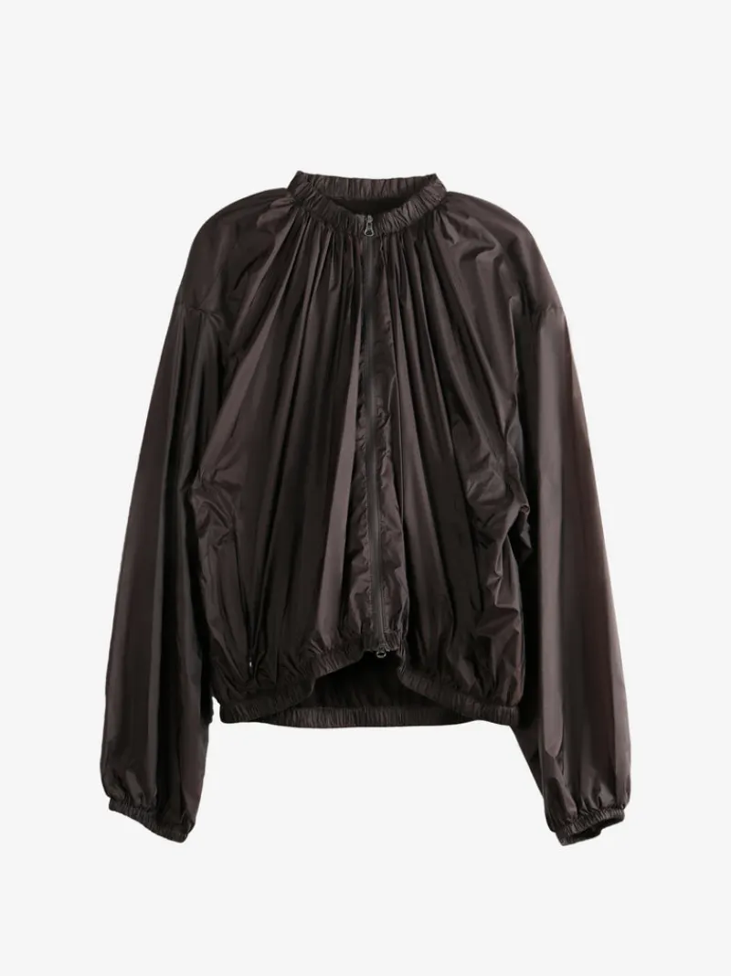 Tops>AMOMENTO Neck Shirring Volume Jumper