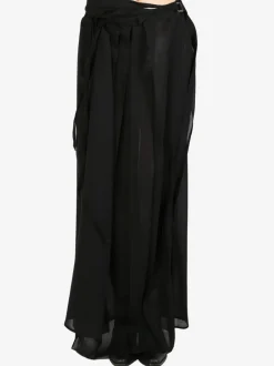 Skirts>ANN DEMEULEMEESTER Norell Long Pleated Wrap Skirt