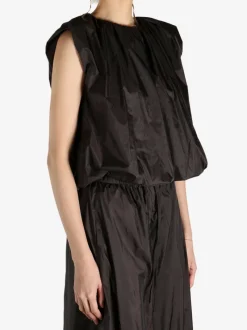 Tops>AMOMENTO Nylon Volume Shirring Top