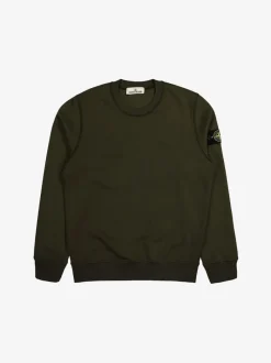 Sweats & Hoodies>STONE ISLAND Organic Cotton Fleece Crewneck