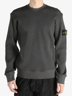 Sweats & Hoodies>STONE ISLAND Organic Cotton Waffle Fleece Sweatshirt
