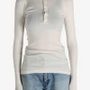 T-shirts>AURALEE Organic Soft Rib Henley Neck P/O T-Shirt