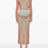 Tops>JEAN PAUL GAULTIER Pinstripe Body Morphing Mesh Bodysuit