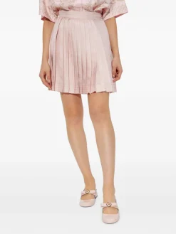 Skirts>VERSACE Pinstripe Chain Silk Twill Skirt