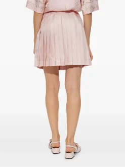 Skirts>VERSACE Pinstripe Chain Silk Twill Skirt