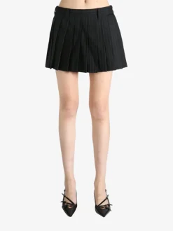 Skirts>MIU MIU Pleated Pinstripe Mini Skirt