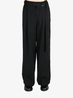 Pants>LOUIS GABRIEL NOUCHI Pleated Pinstripe Pants
