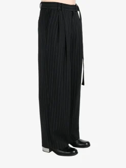 Pants>LOUIS GABRIEL NOUCHI Pleated Pinstripe Pants