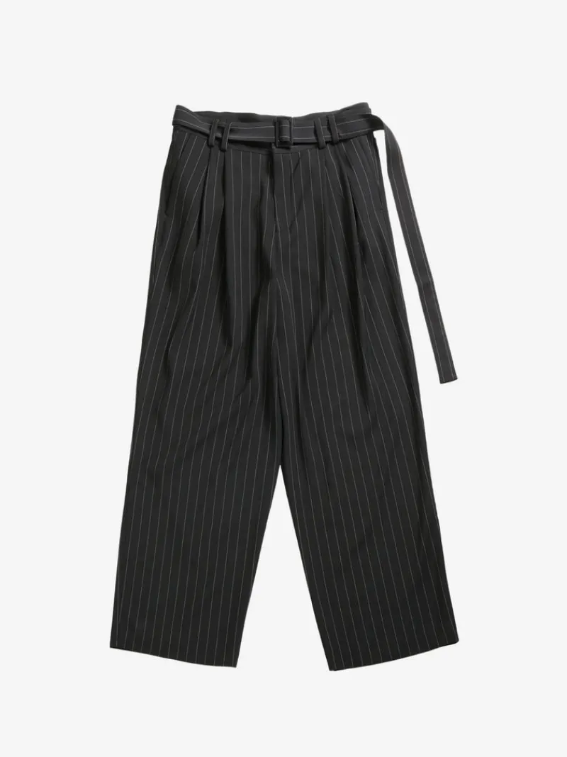 Pants>LOUIS GABRIEL NOUCHI Pleated Pinstripe Pants
