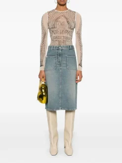 Skirts>COURRÈGES 2-Pocket Denim Skirt