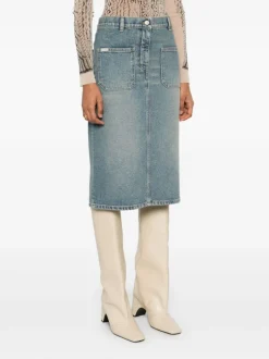 Skirts>COURRÈGES 2-Pocket Denim Skirt