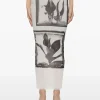 Skirts>JEAN PAUL GAULTIER Printed Flowers Sheer Front Long Skirt