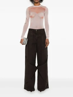 Tops>JEAN PAUL GAULTIER Printed "Le Classique" Mesh Top