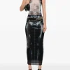 Skirts>JEAN PAUL GAULTIER Printed "Squeletor" Mesh Long Skirt