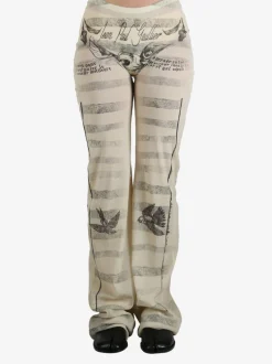 Pants>JEAN PAUL GAULTIER Printed "Tattoo Marinière" Mesh Trouser