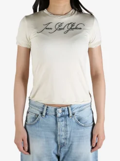T-shirts>JEAN PAUL GAULTIER Printed "Tattoo" Thin Jersey Baby-Tee