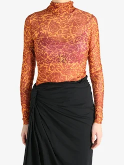 Tops>DRIES VAN NOTEN Printed Turtleneck Tee