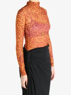 Tops>DRIES VAN NOTEN Printed Turtleneck Tee