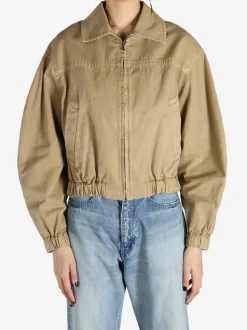 Jackets & Coats>AURALEE Product Dyed Finx Gabardine Zip Blouson