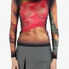 Tops>MARINE SERRE Recycled Draped Statue Jersey SS Crewneck Top