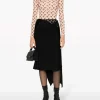 Skirts>MARINE SERRE Regenerated Jersey Drapped Draped Skirt
