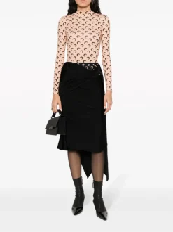 Skirts>MARINE SERRE Regenerated Jersey Drapped Draped Skirt