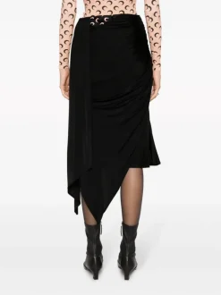 Skirts>MARINE SERRE Regenerated Jersey Drapped Draped Skirt