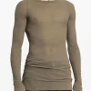 T-shirts>RICK OWENS Rib LS Tee