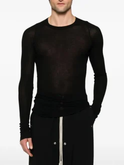 T-shirts>RICK OWENS Rib LS Tee