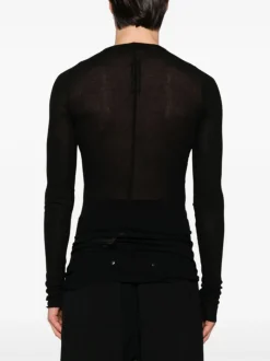 T-shirts>RICK OWENS Rib LS Tee