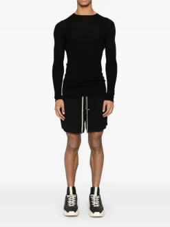 Knitwear>RICK OWENS Ribbed Round Neck Sweater