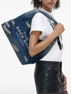 Bags>MARC JACOBS Rip and Repair Denim Sack Bag