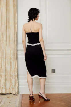Skirts>ODTD Ripped Fur Trimmed Skirt