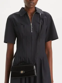 Bags>TORY BURCH Robinson Spazzolato Top Handle Chain Wallet