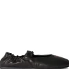 Flats>MIU MIU Ruches Nappa Leather Ballerinas
