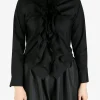 Tops>COMME DES GARCONS TAO Ruffle Accent Button Up Blouse