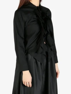 Tops>COMME DES GARCONS TAO Ruffle Accent Button Up Blouse