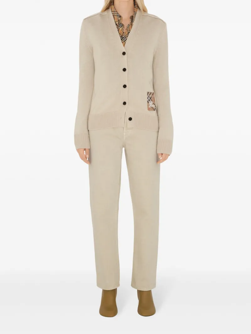 Knitwear>BURBERRY s Check Label Wool Cardigan
