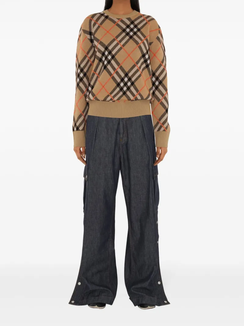 Knitwear>BURBERRY s Check Wool Blend Sweater