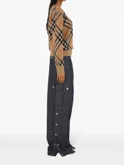 Knitwear>BURBERRY s Check Wool Blend Sweater