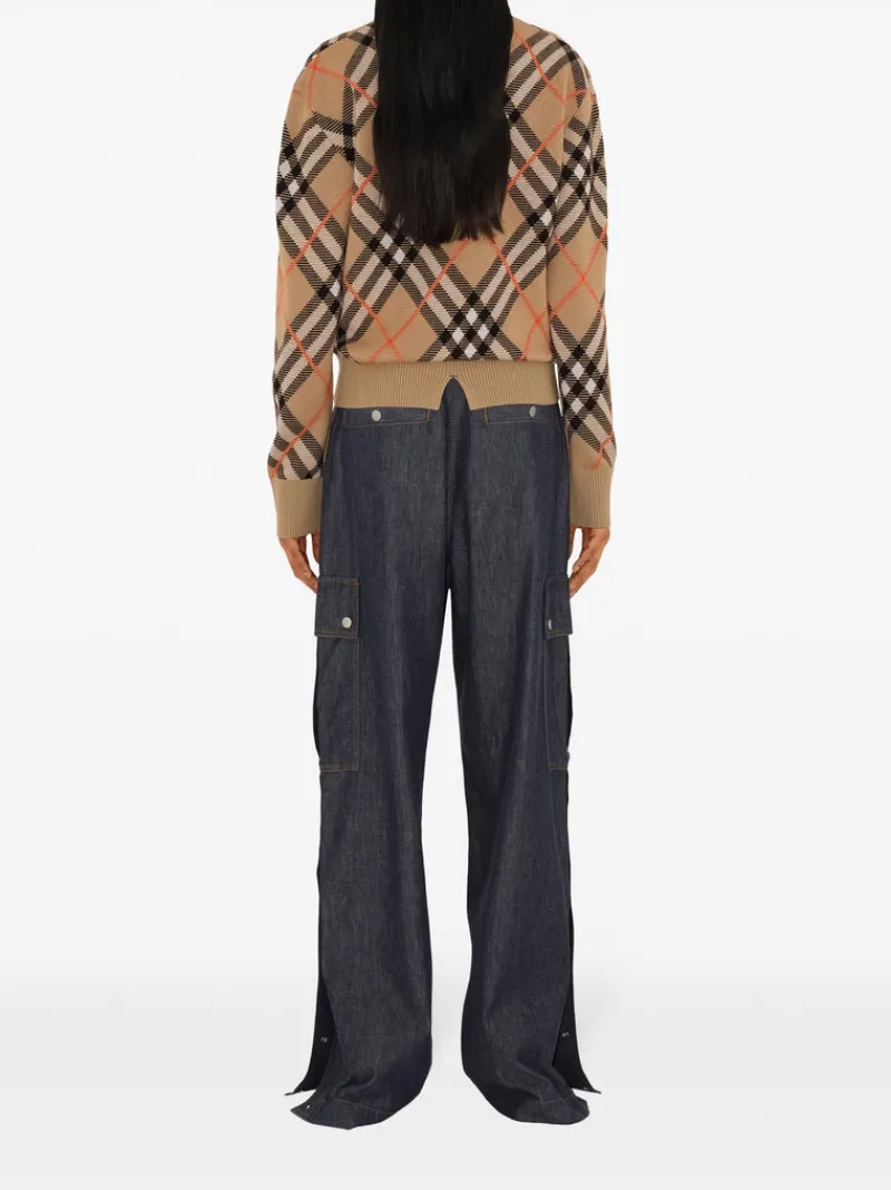 Knitwear>BURBERRY s Check Wool Blend Sweater