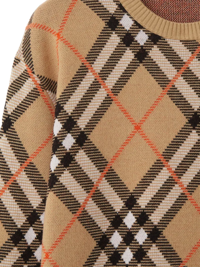 Knitwear>BURBERRY s Check Wool Blend Sweater