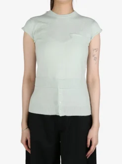 Tops>MERYLL ROGGE s Crew Neck Sweater w/ Cap Sleeve