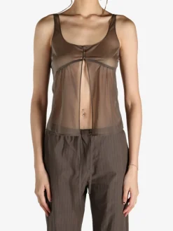 Tops>AMOMENTO Sheer Bra Top