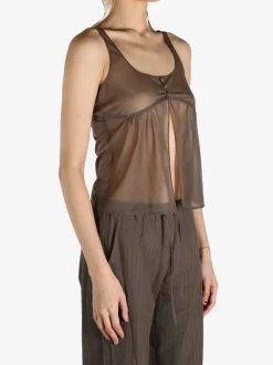 Tops>AMOMENTO Sheer Bra Top