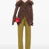 Pants>DRIES VAN NOTEN Sheer Embellished Drawstring Pants