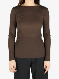 T-shirts>AMOMENTO Sheer Long Sleeved Tee
