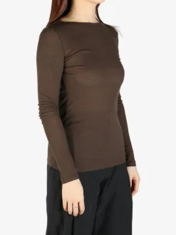 T-shirts>AMOMENTO Sheer Long Sleeved Tee