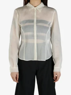 Shirts>AMOMENTO Sheer Slim Fit Shirt