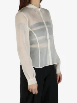 Shirts>AMOMENTO Sheer Slim Fit Shirt
